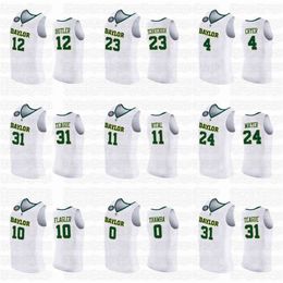 CeoJared Butler Davion Mitchell Baylor Bears MEN 2021 March Madness Final Four 100% embroidery Jersey white Home