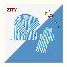 ZITY Cartoon Sleepwear Pyjamas Suit For Women Clothes Bedroom Set Winter Warm Long Sleeve Lingerie 220329