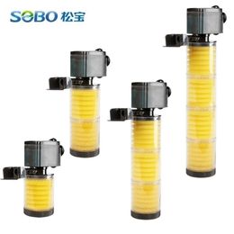 SOBO 10W30W Air Pump Submersible Compressor For rium Biological Internal Philtre With Sponge Fish Tank Y200917