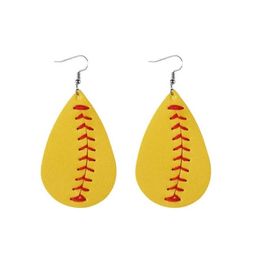 Baseball Printed Leather Earrings Bracelet Key Chain Gifts Printed PU Jewellery Children's Backpack Pandents Accessories BBB14550