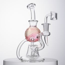 Recycler Hookahs Heady Glass Showerhead Perc Pink Glass Bong Beach Ball Oil Rigs Percolator With Banger Dab Rig XL-2242