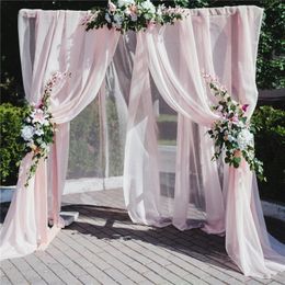 Curtain & Drapes White Wedding Backdrop Chiffon Fabric Drape For Party Curtains Panels With Rod Pockets Home Window DecorationsCurtain