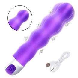 NXY Vibrators Large Dildo Vibrator Rechargeable Sex Toys For Women Av Stick Screw Thread Stimulator G-Spot Clitoris Female Masturbator 220427