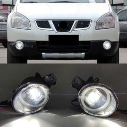 1 Pair Angel Eye Fog Light For Nissan X-Trail T30 2001 2002 2003 2004 2005 2006 Car LED Lens Fog Daytime Running Lamp DRL 12V