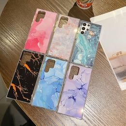 Soft Silicone Crackle Marble Phone Cases for Samsung Galaxy S22 Ultra S21 Plus S20 FE S9 S10 S7 Edge A32 A51 A71 A52 A72 Shockproof Back Cover