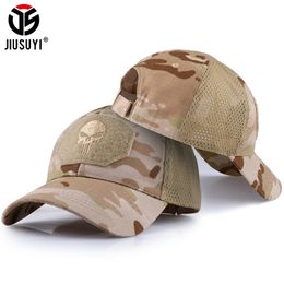 Military Skull Baseball Caps Ghost Camouflage Tactical Army Combat Paintball Adjustable Cap Summer Sun Hats Men Women Fashion 220513