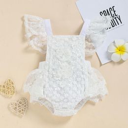 Summer Infant Baby Girls Cotton Lace Rompers Kids Babies Bodysuit Toddlers Climb Clothes Children Ruffles Onesies Rompers