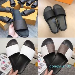 2022 Slipper WATERFRONT MULE Men Women Slides Sandals Designer Shoes Black Brown White Summer Flat Graphite Rubber Flip Flops