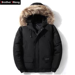 Winter Mens Down Jacket Clothing High Quality Casual Big Fur Collar Short Jacket Duck Down Coat Male Brand Clothes 201116