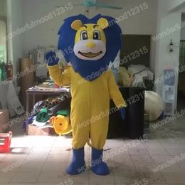 Christmas Blue Lion Mascot Costumes High quality Cartoon Character Outfit Suit Halloween Outdoor Theme Party Carnival Festival Fancy dress