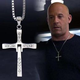 Pendant Necklaces Necklace Crystal Jesus Men Cross The Fast And Furious Celebrity Trend Item Punk Choker JewelryPendant