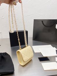 2022 New Luxury Crossbody Shoulder Designer Bags Mini Tr Flap Lady bag Gold Metal With Chain Handbag Purse Small Plaid Quilt Pink Lammfell Top Handle bag Size 11cm