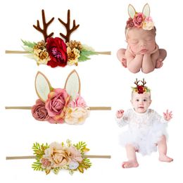 Hair Accessories Artifical Flower Headband Floral Crown Band Pography Prop Nylon Elastic For Born Infant Baby GirlsHair