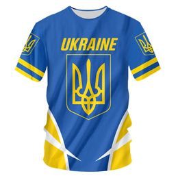 3D Ukraine T Shirt Design Flag Print Men Ukraine Jersey Short Sleeve Plus Size Summer Custom T-shirt Drop Wholesale 220607