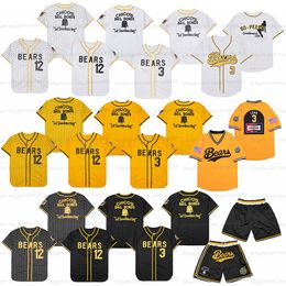 The Bad News bears Movie Baseball Jersey 3 Kelly Leak 12 Tanner Boyle Chico's Bail Bonds Jersys Bo Peeps Stitched White Black Yellow Top Quality Shorts
