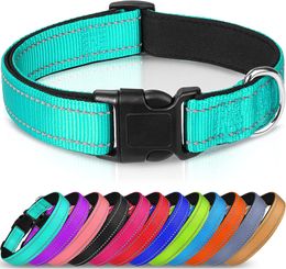 Reflective Dog Collar Soft Neoprene Padded Breathable Nylon Pet Collar Adjustable for Small Medium Large Extra Large Dogs