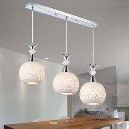 Pendant Lamps Fashion Creative Three-headed Pendent Restaurant Living Room E27 Bulb Led Lustre Lighting Z5Pendant