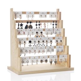 rhodium metal Australia - Solid Wood Jewelry Display Rack Stand Earrings Holder for Stud Earring Pendants Bracelets Rings Jewelry Organizer Showcase Shelf