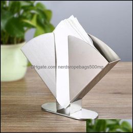 Tissue Boxes Napkins Table Decoration Accessories Kitchen Dining Bar Home Garden Stainless Steel Holder Kitchen Napkin Paper Towel Shelf