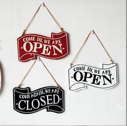 Wooden Open Closed Sign Novelty Items Coffee Shops Wood Hanging Double Sided Vintage Business Signs for Shop Door Window de307