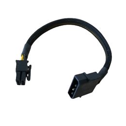 IDE Plus 4Pin to Graphics Card 6Pin Power Supply Cable Female to Male with Net Cover 20cm