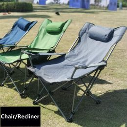 Outdoor Folding Chair Office Lunch Break Bed Portable Ultra Light Picnic Camping Fishing Recliner Park Seat 220609