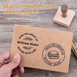 Wooden Wedding Rubber Custom Packaging Stamp Artwork Personalised Name Business 220711