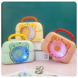 Creative tiger handbag Colourful lights USB charging fan desktop big wind silent fan