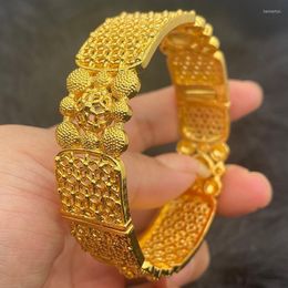 Bangle 1pcs 18mm Copper Ball Ethiopian Gold Spring Bracelets Dubai Bangles For Women Arabic Jewellery Bridal GiftBangle BangleBangle Kent22