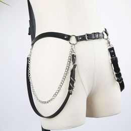 Belts Women Punk Hip-hop Heart Buckle Belt With Chain Female Gothic Adjustable Leather Waist For WomenBelts