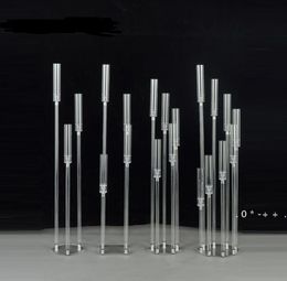 Candle Holders 10 Set Crystal Candlestick 3\4\5\8 Heads Table Centre Flower Stand Transparent Acrylic Holder Road Lead by sea GCB14645