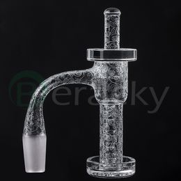 Conjunto de terp slurper para fumar jateado com solda completa com tampa de quartzo e pílula 20mmOD sem costura borda chanfrada soldada para jateamento de areia slurpers unhas para equipamentos de bongs de água de vidro