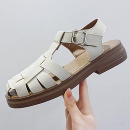 Sandals Karin Dropship Brand Design 2022 Summer Rome Fisherman Genuine Leather Woven Great Quality Comfy Women ShoesSandals