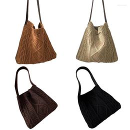 Jewellery Pouches Bags Fashion Winter Plush Retro Women's Knitted Woven Shoulder Bag Large Capacity Shopping Casual Handbag Edwi22