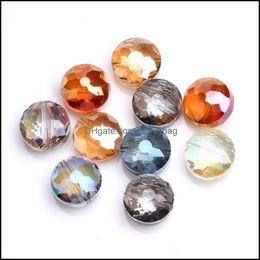 Other Loose Beads Jewellery Lampwork Glass For Making Bk 14Mm Faceted Round Crystal Bracelets Necklace Diy Crafts Dhq42
