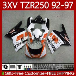 Body Kit For YAMAHA TZR250-R TZR250RR YPVS 3XV TZR250R 92-97 117No.130 TZR 250 TZR250 R RS RR Orange Black 1992 1993 1994 1995 1996 1997 TZR-250 92 93 94 95 96 97 OEM Fairing