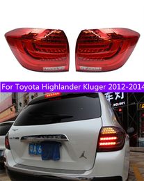 2 PCS Car Tail Lights Parts For Toyota Highlander Kluger 2012-2014 Taillights Rear Lamp LED Signal Brake Reversing Parking