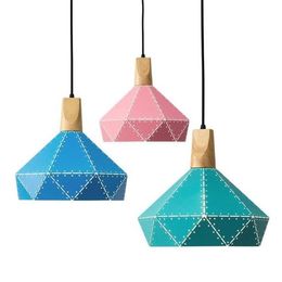 Pendant Lamps Wholesale Contemporary Iron Steel Dome Shade Lighting Ce Certified Lamp With Nature Wood Part Kitchen Dining BarPendant