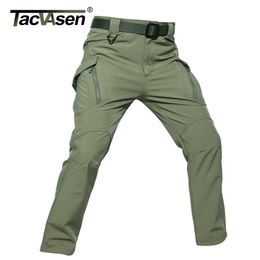 TACVASEN IX9 Winter Softshell Pants Military Tactical Mens Hunt Fleece Cargo Waterproof Combat Hiking Work Trousers 220325