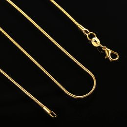 wholesale 10pcs 1.2mm Gold Colour Fine Snake Chains Necklace 16-30inch Fashion Women's Chain Bohimia Style +Lobster Clasps Sweater Chain Factory Price