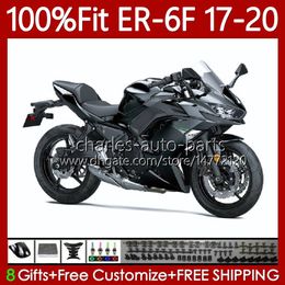 Injection Mold Bodys For KAWASAKI NINJA 650R ER6 F ER 6F 650 R 2017-2020 Bodywork 137No.17 ER-6F ER6F Stock black 17 18 19 20 ER6-F 650-R 2017 2018 2019 2020 OEM Fairing Kit