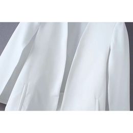 Women Split Design Cloak Suit Coat Office Lady Black White Jacket Fashion Streetwear Casual Loose Outerwear Tops C613 L220815