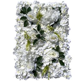 40X60CM Artificial Flower Wall Home Decor Peony Hydrangea Flowers Row Panel Ornament For Wedding Backdrop DIY Decoration 12Pcs