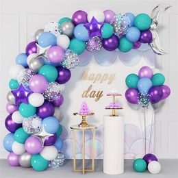 Mermaid Tail Balloon Garland Kit Metallic Confetti Latex Balloons Girl Birthday Baby Shower Party Decorations Supplies MJ0736