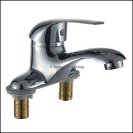 Zinc Alloy And Cold Faucet Single Holder Double Hole Wash Basin Faucets Drop Delivery 2021 Bathroom Sink Faucets Showers Accs Home Garden