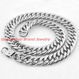 Chains Fashion Durable 18mm Heavy Huge Large Big Mens Jewelry Silver Color Stainless Steel Necklace Chunky Cuban Curb Chain 7-40"Chains