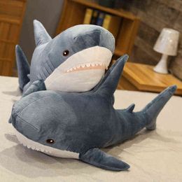 Cm Giant Size Plush Shark Skin Toys High Quality Semifinished Product Simulation Jacket Cushion for Children Gifts J220704