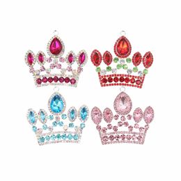 10 Pcs/Lot Custom Multiple Colors Rhinestone Pendants Crown Shape Charms For Jewelry Making