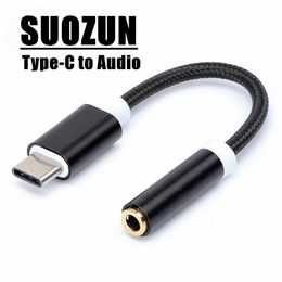 aux cable converter Canada - SUOZUN USB Type C to 3 5 Earphone Adapter AUX Audio Cable USB C to 3 5mm Headphone Converter For Letv 2 Xiaomi Huawei P20 USBC Ada276m
