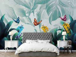 mural wallpapers rolls for walls living bedroom Botanical garden green bamboo forest white pigeon stereoscopic 3D photo wallpaper